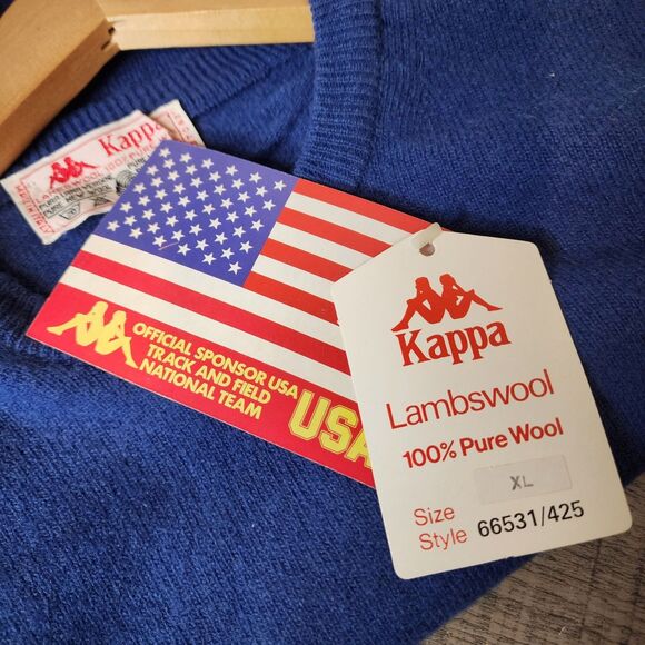 Vintage 70s Robe Di Kappa Wool Lambswool Blue Large New Deadstock - Picture 7 of 12